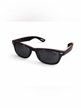 Express Black Sunglasses w/ Red Trim – Classic Wayfarer Style